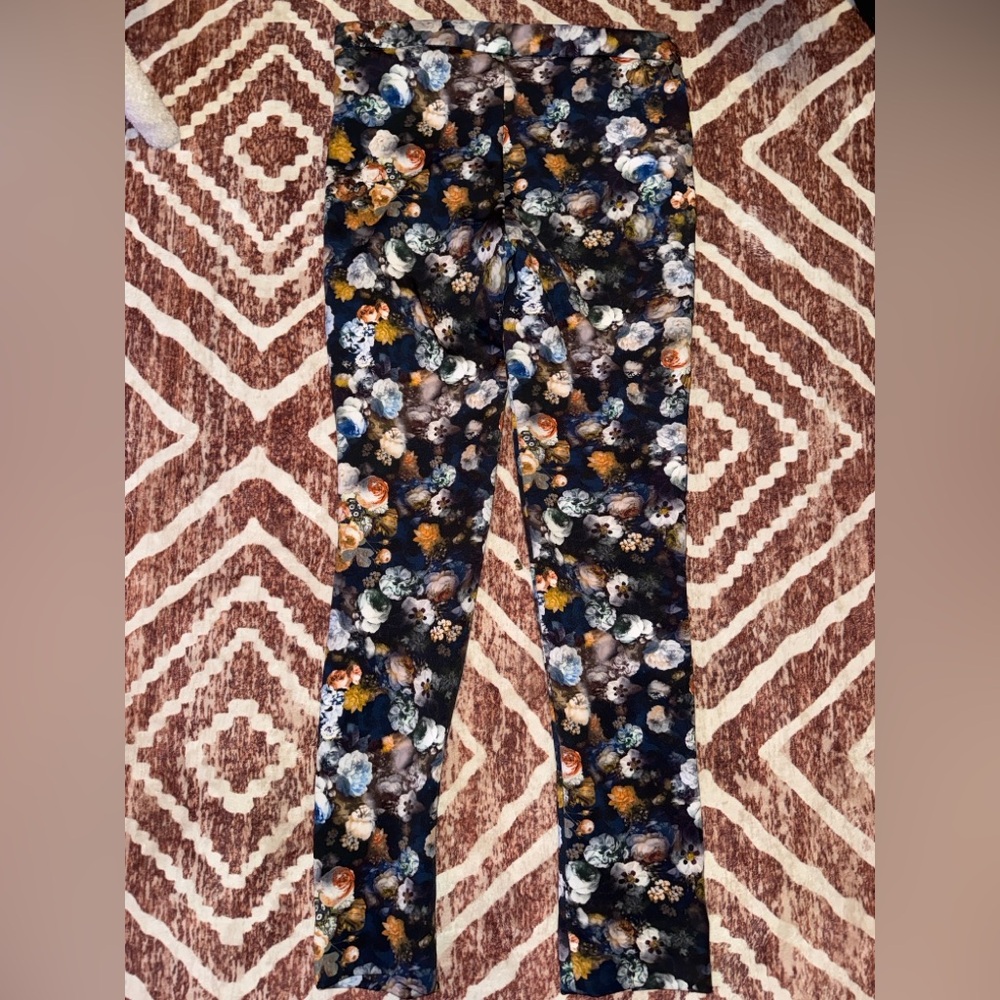 Zara Multicoloured Floral Skinny Trousers